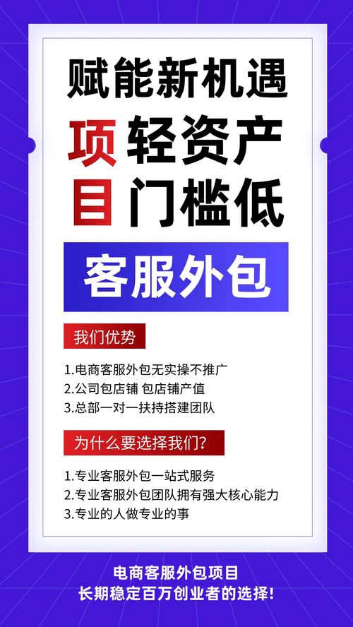 电商客服外包项目加盟 低门槛创业，掘金长久收益的新蓝海